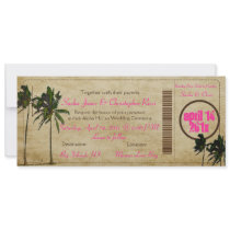 PixDezines Boarding Pass/vintage twin palms Custom Invitations