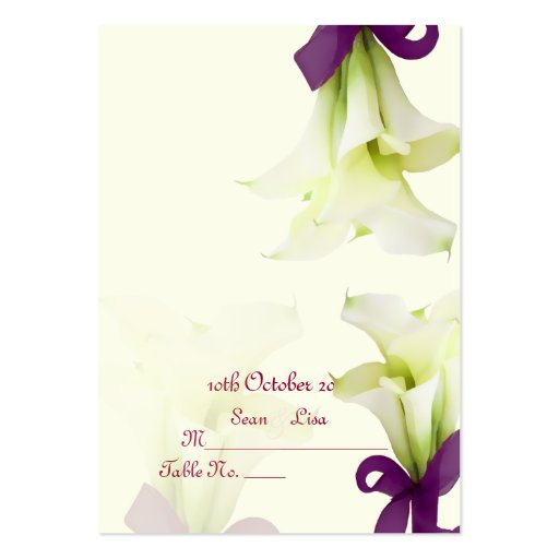 PixDezines bouquet, white calla lilies Business Card (front side)