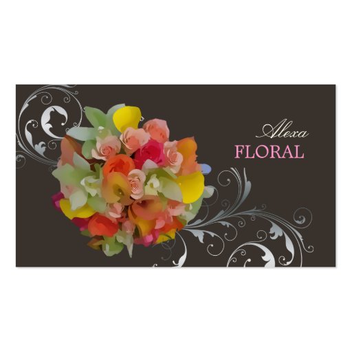 PixDezines Bridal Bouquet, florists/diy colors Business Card