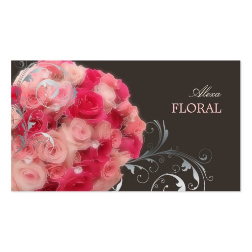 PixDezines Bridal Bouquet, florists/diy colors Business Card Templates (front side)