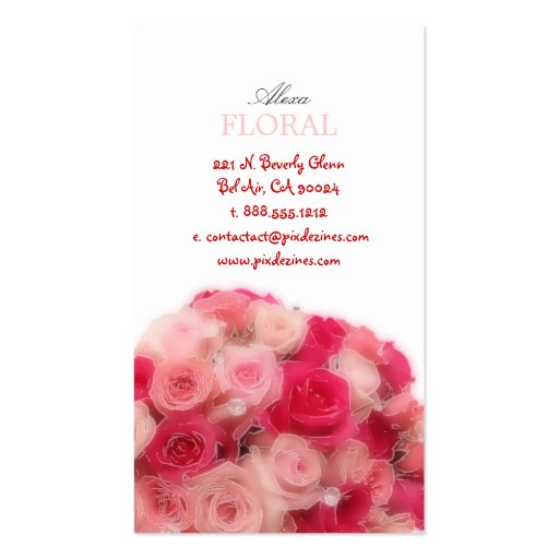PixDezines Bridal Bouquet, florists/diy colors Business Card Templates (back side)