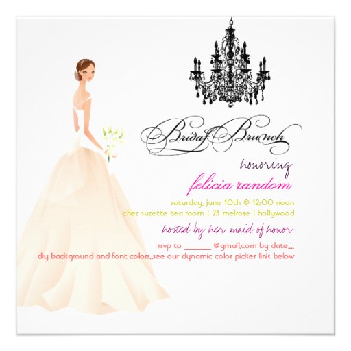 PixDezines bridal brunch/DIY occasion+color Invitation