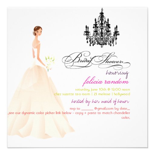 PixDezines bridal brunch/DIY occasion+color Personalized Invitation