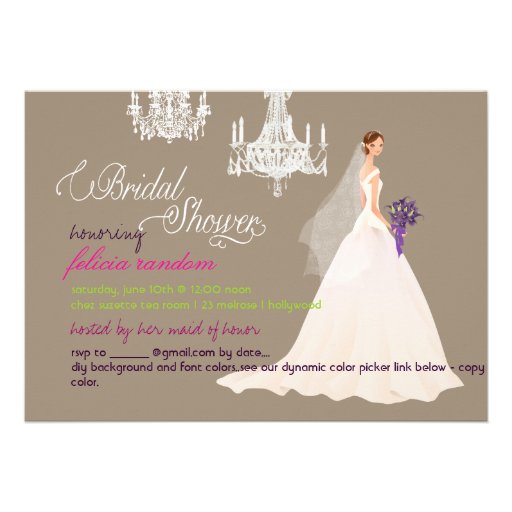 PixDezines bridal shower/DIY occasion+color Custom Invite