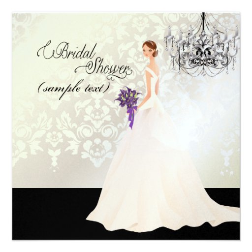 PixDezines Bride 2 B+purple calla Custom Invites