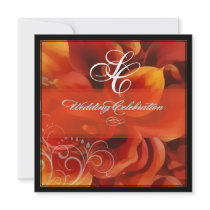 PixDezines burnt orange calla lily Custom Invitations