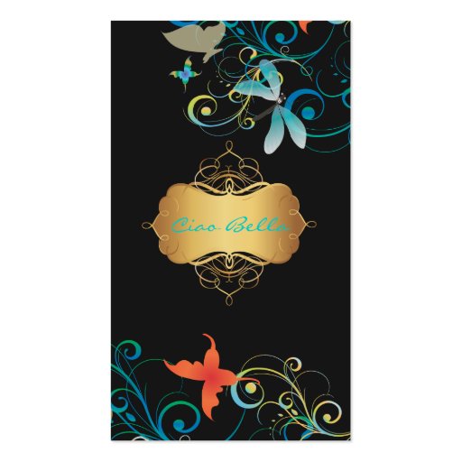 PixDezines butterflies+dragonflies Business Card (front side)