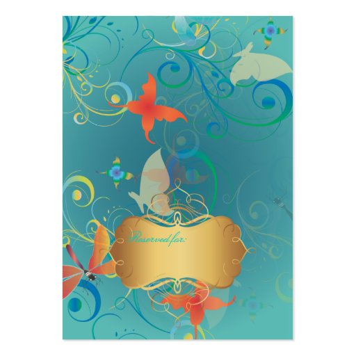 PixDezines butterflies+dragonflies, place cards Business Card Template (front side)