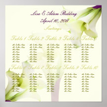 PixDezines Calla lily Bouquet, seating chart Posters
