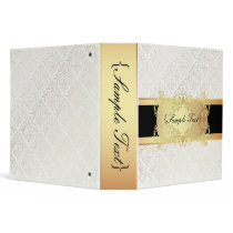 PixDezines Céline Damask, Cream+Pearl 3 Ring Binder