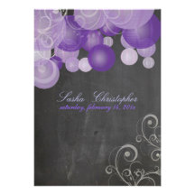 PixDezines chalkboard purple lanterns Custom Invite