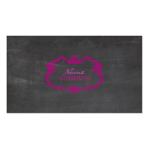 PixDezines chalkboard+whimsy frame Business Card Templates (front side)