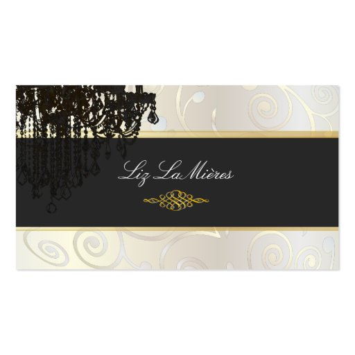 PixDezines Chandelier cupcakes swirls/pearly white Business Card Template (back side)