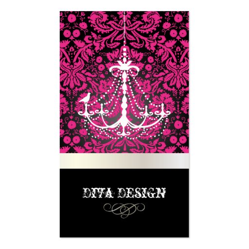 PixDezines Chandelier + lace damask /pearl + white Business Cards (front side)