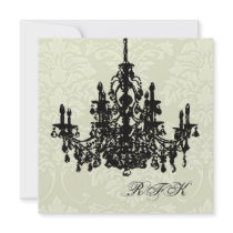 PixDezines Chandelier/white damask, Bridal Shower Invite