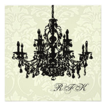 PixDezines Chandelier/white damask, Bridal Shower Invite