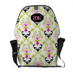 PixDezines Chantal Damask/DIY background rickshaw messenger bags
