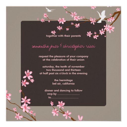 PixDezines Cherry blossom/diy background color Custom Invites