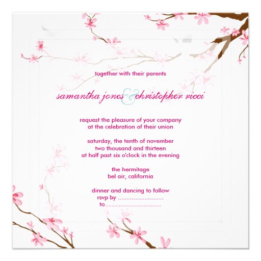 PixDezines Cherry blossom/diy background Personalized Invites