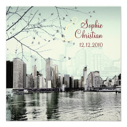 PixDezines Chicago Lakeshore Skyline/invitations