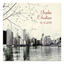 PixDezines Chicago Lakeshore Skyline/invitations