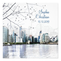 PixDezines Chicago Lakeshore Skyline/invitations