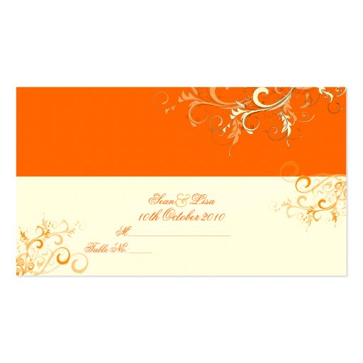 PixDezines citrus swirls/diy background place card Business Card (front side)