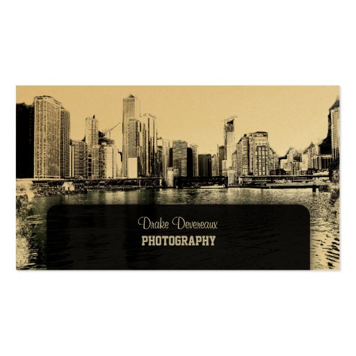 PixDezines City Scape, Lakeshore, Chicago Business Cards (front side)