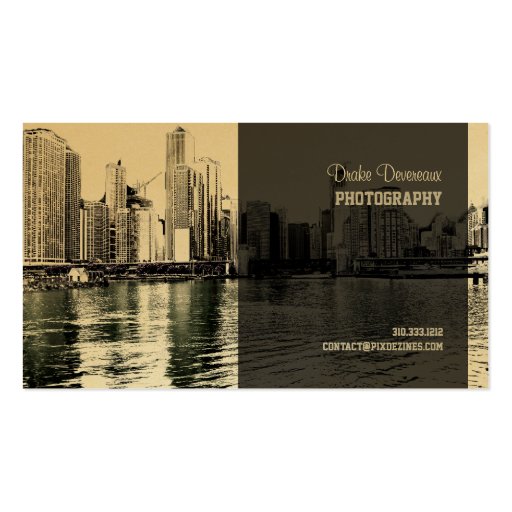PixDezines City Scape, Lakeshore, Chicago Business Cards (back side)