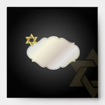 PixDezines Classic Bar Mitzvah/black+gold Envelope