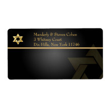 PixDezines Classic Bar Mitzvah/black+gold/Shipping Personalized Shipping Labels