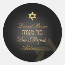 PixDezines Classic Bar Mitzvah/black+gold Stickers