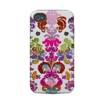 PixDezines colorful Isabella Damask/DIY color Iphone 4 Tough Case