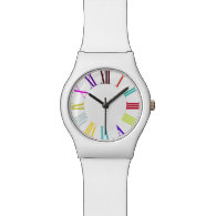 PixDezines colorful roman numeros watch