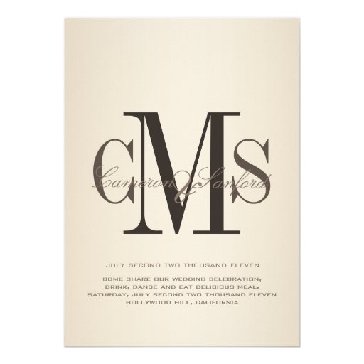 PixDezines Contemporary + classy/cafe noire Personalized Invite