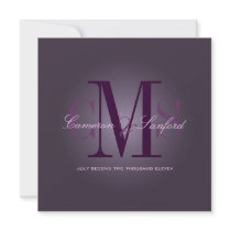 PixDezines Contemporary + classy/plum Personalized Announcement