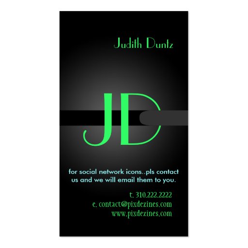 PixDezines Cool Neon Lights Monogram/diy color Business Cards (back side)