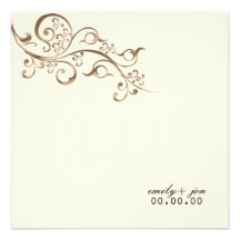 PixDezines Copper Swirls, Belize Beige Personalized Announcement