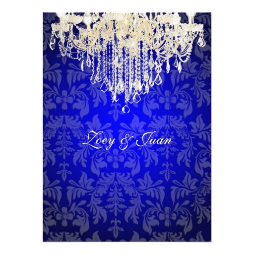PixDezines crystal chandelier/baroque damask Invitations