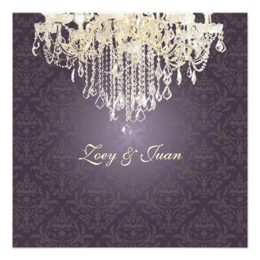 PixDezines Crystal Chandelier + Celine Damask Custom Announcements
