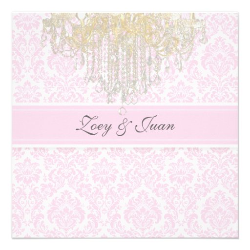 PixDezines Crystal Chandelier + Moiré Damask Invitation