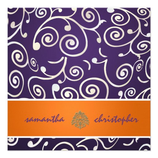 PixDezines Cupcakes Swirls/purple+orange Personalized Invites