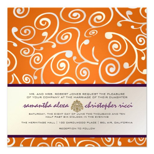 PixDezines Cupcakes Swirls/purple+orange Personalized Invites
