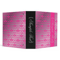 PixDezines Cutomizable color..Baroque Damask 3 Ring Binder
