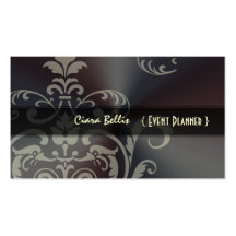 PixDezines Damask 15 Ornamental Crest/Steel Business Cards