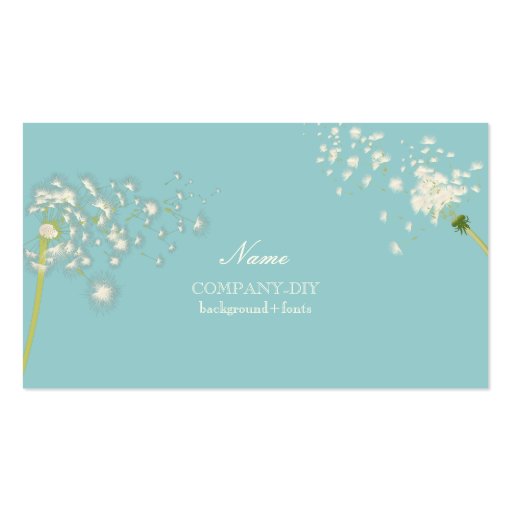 PixDezines dandelions/DIY background color Business Card Templates (front side)