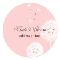 PixDezines Dandelions, diy background colors Round Sticker