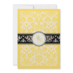 PixDezines desiree damask/buttercup yellow invitations