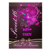 PixDezines Disco Ball Sweet 16/ princess/tiara Invitations
