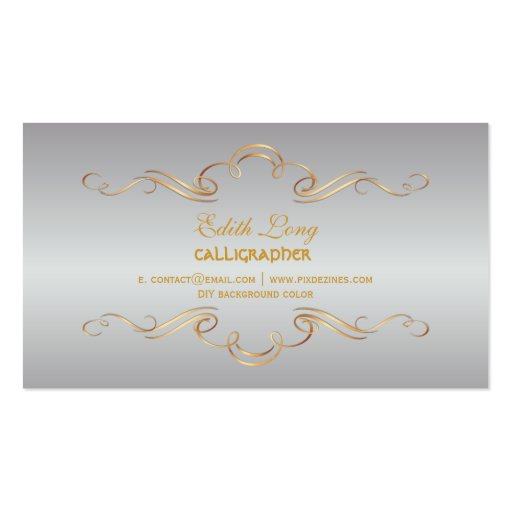 PixDezines diy color/antique scrolls Business Card Template (back side)